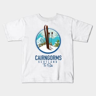 Cairngorms scotland to ski logo Kids T-Shirt